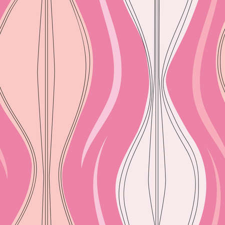 Mid-century pink curvy shapesのイラスト素材