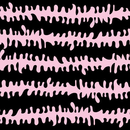 Mid-century Pink horizontal grunge stripesのイラスト素材