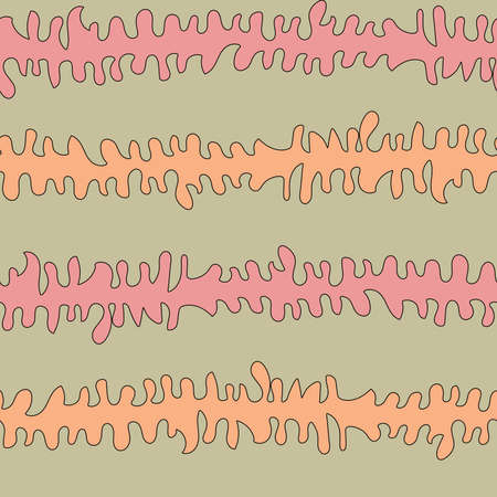 Mid-century Pink and orange horizontal grunge stripesのイラスト素材