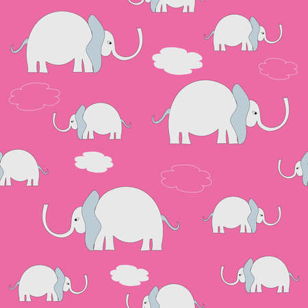 Elephant in the room in pinkのイラスト素材