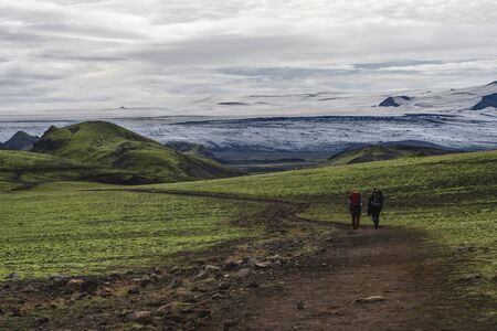 VIews from the Laugavegur trek in Icelandic highlands August 2018の写真素材
