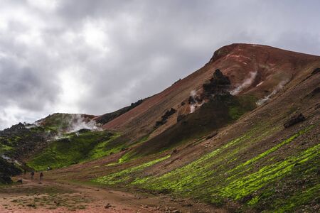Landmannalaugar valley in Icelandic highlands August 2018の写真素材