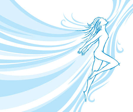 Flowing dancer, embodies dancing and freedom.のイラスト素材