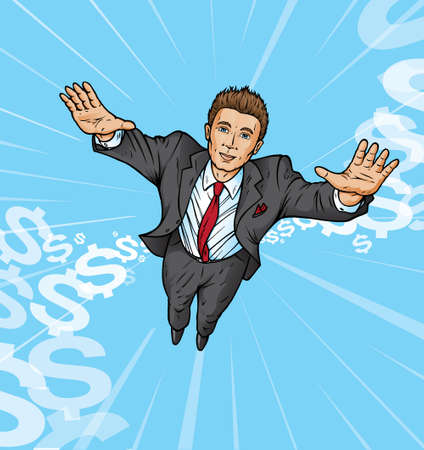 Flying Suitmanのイラスト素材