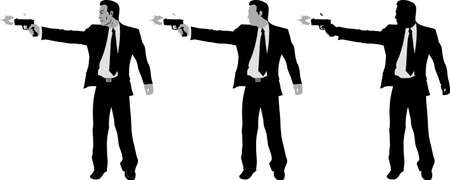 Business man with gun	のイラスト素材