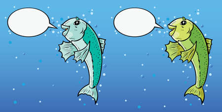 Two variations of a talking fish, can be used for anything. のイラスト素材