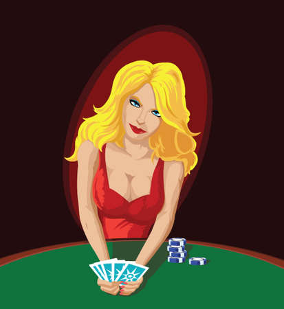 Sexy Poker Player, distracting you with her sensuality.のイラスト素材