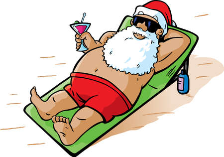 Santa takes a vacation	のイラスト素材