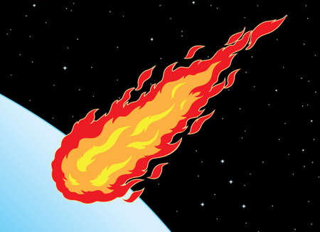 Meteor burning up through atmosphere.のイラスト素材