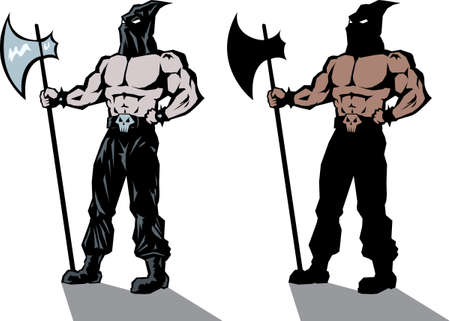 Two versions of a stylized executioner のイラスト素材