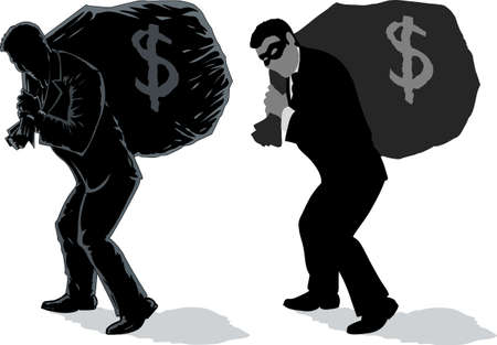 Two versions of a business man with bag.のイラスト素材