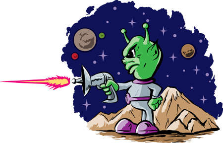 Alien shooting, part of a series. のイラスト素材