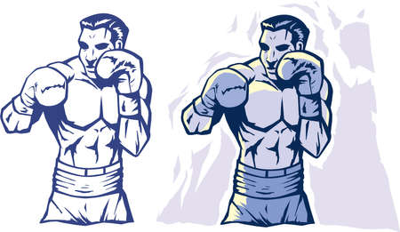 Drawing of a stylized boxerのイラスト素材