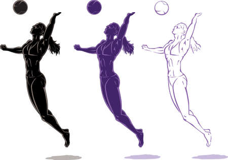 Beach Volleyball playerのイラスト素材