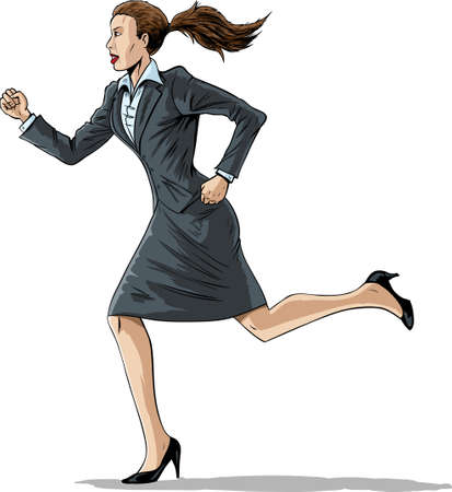 Business woman runningのイラスト素材