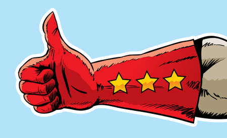 Superhero hand giving the thumbs up 
