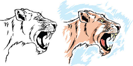 Hungry lionessのイラスト素材