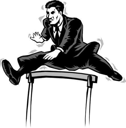 Jumping businessmanのイラスト素材