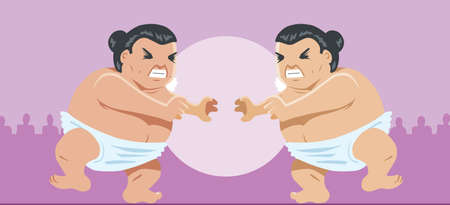 Sumo wrestlersのイラスト素材