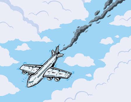 falling airplaneのイラスト素材
