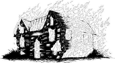 Burning houseのイラスト素材