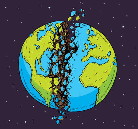 Cracked Planetのイラスト素材