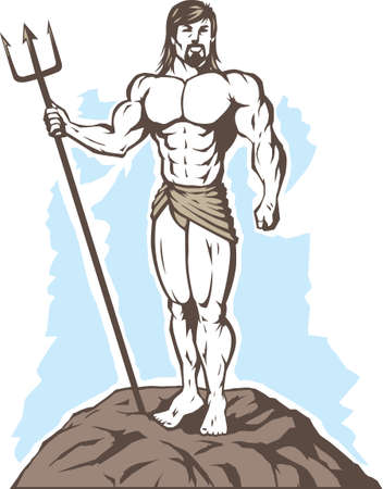Stylized King Neptuneのイラスト素材
