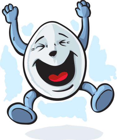 Happy, jumping egg のイラスト素材