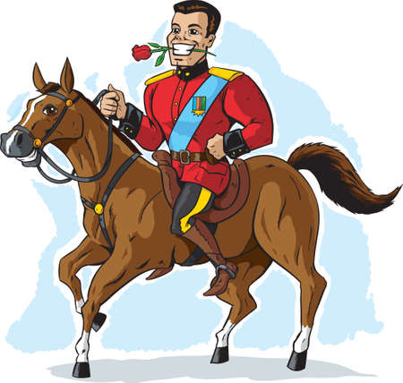 Dashing prince  Flower is on a separate layer, and can easily be removed のイラスト素材