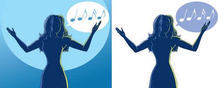 Singing womanのイラスト素材