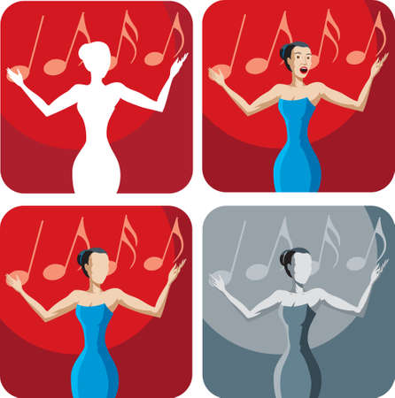 Icon of a singerのイラスト素材