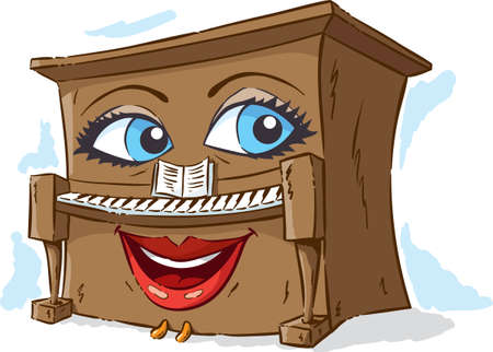 Girl pianoのイラスト素材