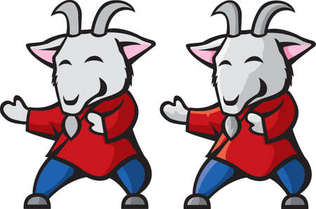 Cute Kung Fu Goatのイラスト素材
