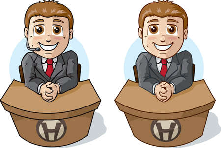 Cute Help Desk のイラスト素材