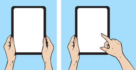 Girl with tabletのイラスト素材