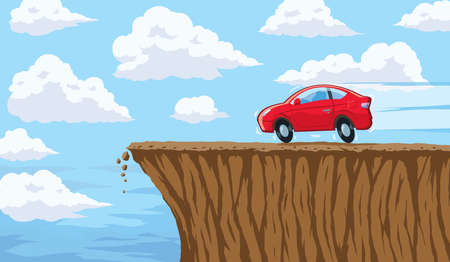 Going over a cliffのイラスト素材