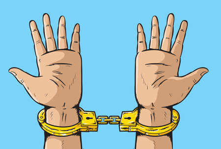 Man in Golden Handcuffsのイラスト素材