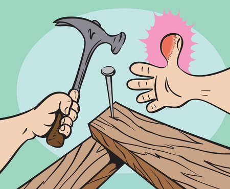 Injured thumb のイラスト素材