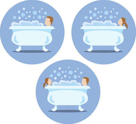 Bath tub iconsのイラスト素材