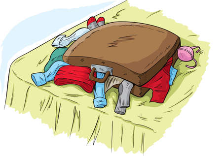 Stuffed suitcaseのイラスト素材