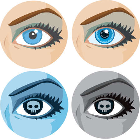 Variations of a girl s eyeのイラスト素材