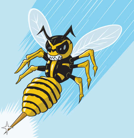 Attacking waspのイラスト素材
