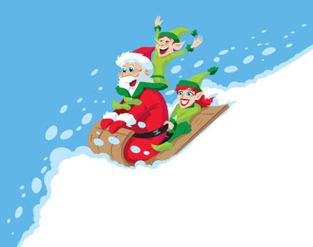 Santa Sleddingのイラスト素材