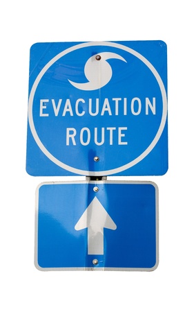 Isolated hurricane evacuation route sign.  の写真素材