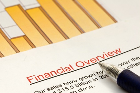 Studying a financial overview of a company with high sales growth.
