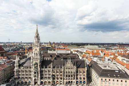 The new city hall at the Marienplatz in Munich, Bavaria, Germanyの写真素材