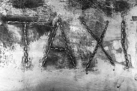 Lettering Taxiの写真素材