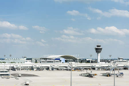 Munich Airport and the airport apron   の写真素材
