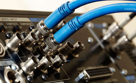 Two HD SDI-video cablesの写真素材