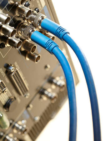 Two HD SDI-video cablesの写真素材